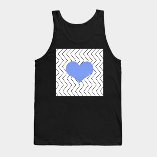 Abstract geometric pattern - heart - zigzag - black and blue. Tank Top